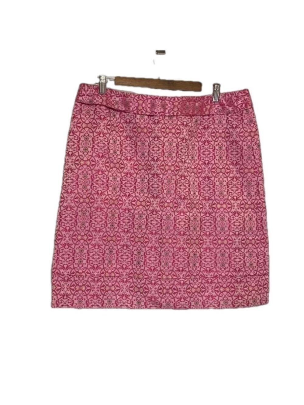 ETCETERA PINK PRINTED PENCIL SKIRT Sz 14